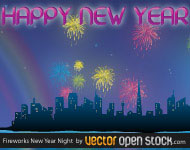 New Year Fireworks Vector