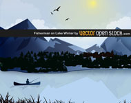 Fisherman On The Lake Vector