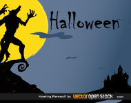Howling Werewolf Vector Art