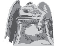 Vector Gravestone With Crying Angel