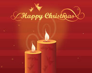 Shining Christmas Candles Vector