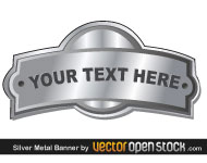 Silver Metal Banner Vector Art