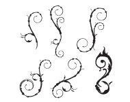 Flowers Spiral Vector Silhouettes Desgin