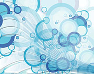 Abstract Blue Vector Bubbles