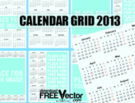 Calendar Grid Template Vector