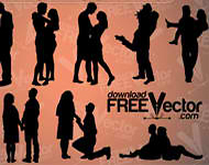 Couple Silhouettes Vector
