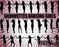 Dancing Girls Vector Silhouette