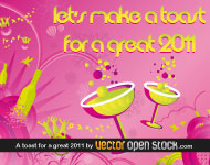 New Year Toast Vector