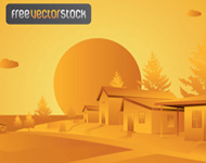 Orange Landscape Vector