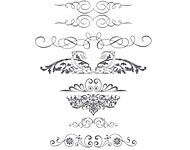 Calligraphy Scrolls Ornaments Vector Art
