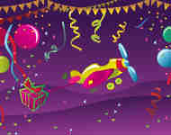 Party Vector Postcard