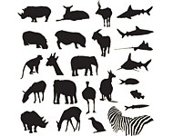 Safari Zoo Vector Silhouette Icons