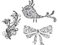 Sample Floral Birds Chistmas Vectors