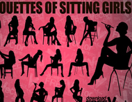 Sitting Girls Vector