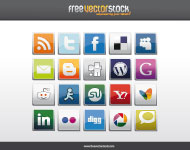 Social Bookmarks Vector Icons Pack