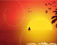 Sunset Paradise Vector