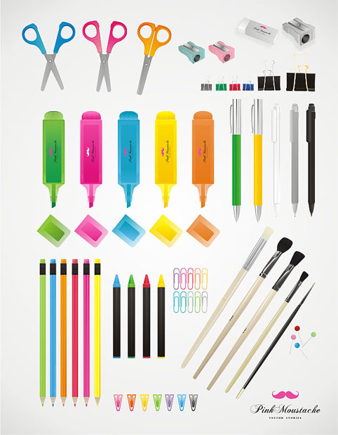 School Stationery Vector Pack Free Vectors Graphics