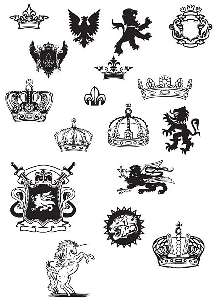 Medievalvectorscrown.jpg Crowns Seals Vector Graphics