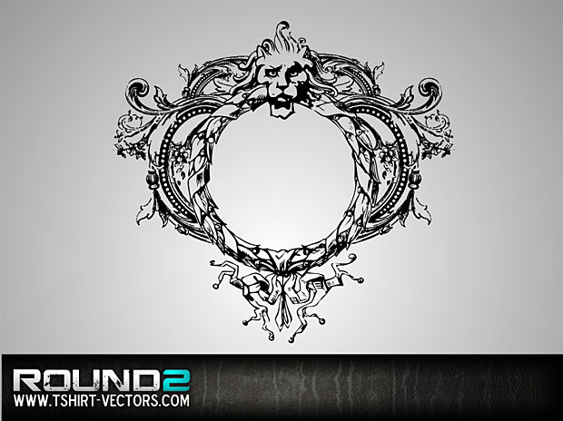 Lion Crest Vector Wreath