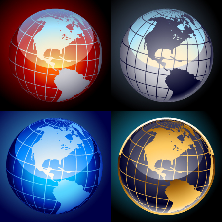 World Vector Globes