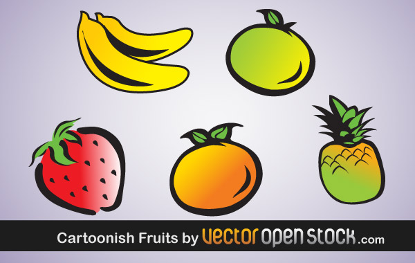 Cartoonish Vector Fruits