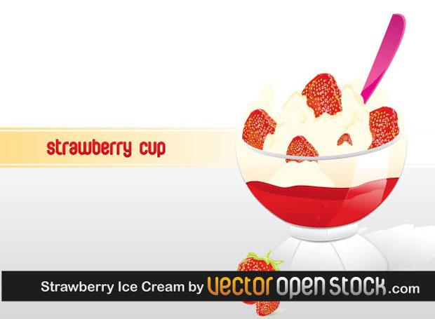 Strawberry Cup Vector Art