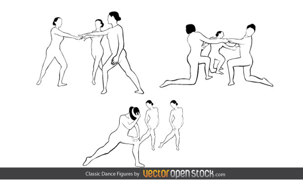 Classic Dance Figures Vector