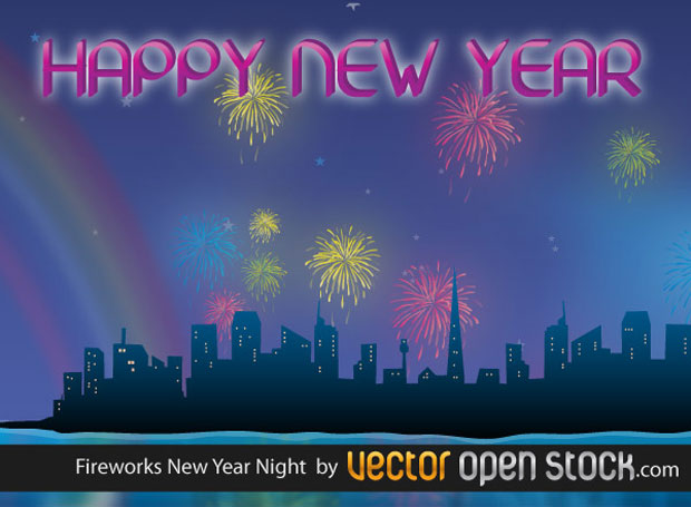 New Year Fireworks Vector