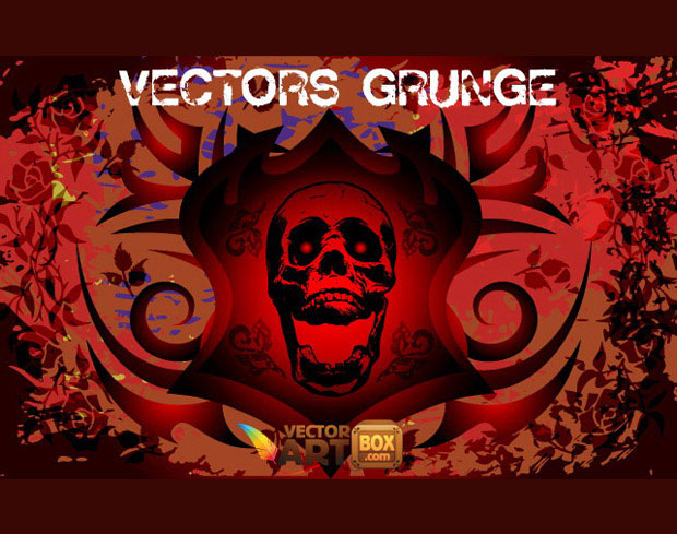 Grunge Skull Vector