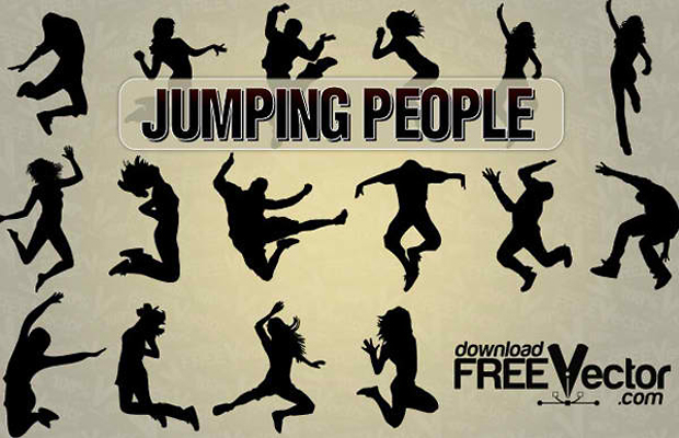Jumping People Vector Graphic