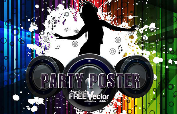 Party DJ Vector Poster
