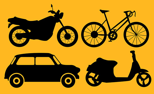 motorcycle car transportt-silhouette-icons